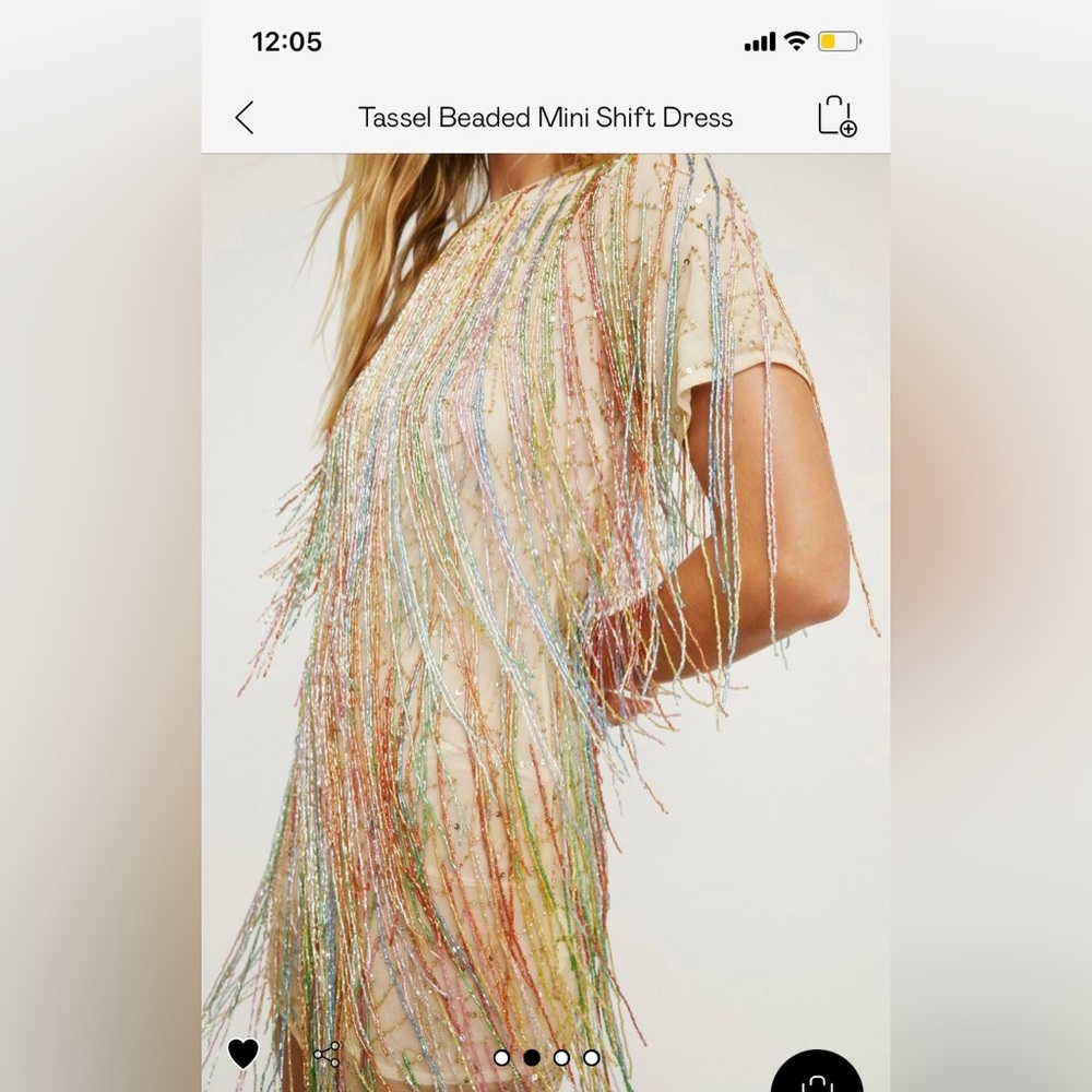 Tassel Beaded Shift Dress Nastgal